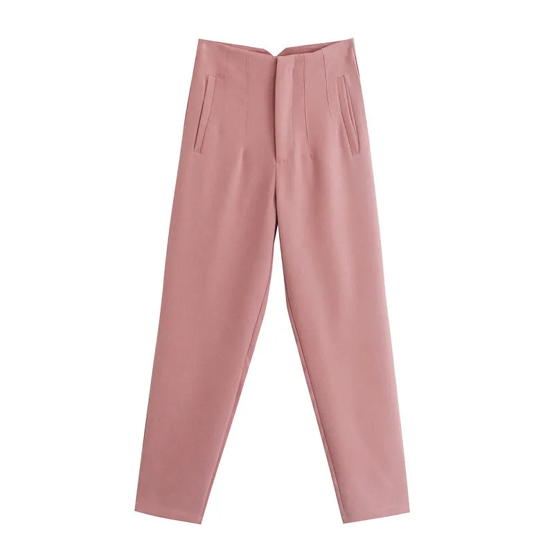 Trend4us Women’s High-Waisted Tapered Trousers