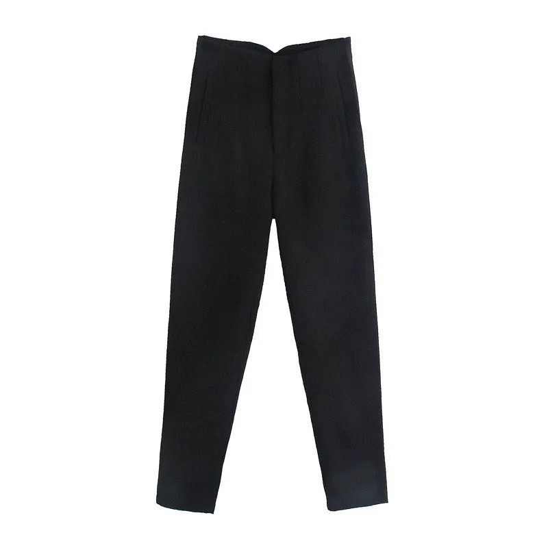 Trend4us Women’s High-Waisted Tapered Trousers