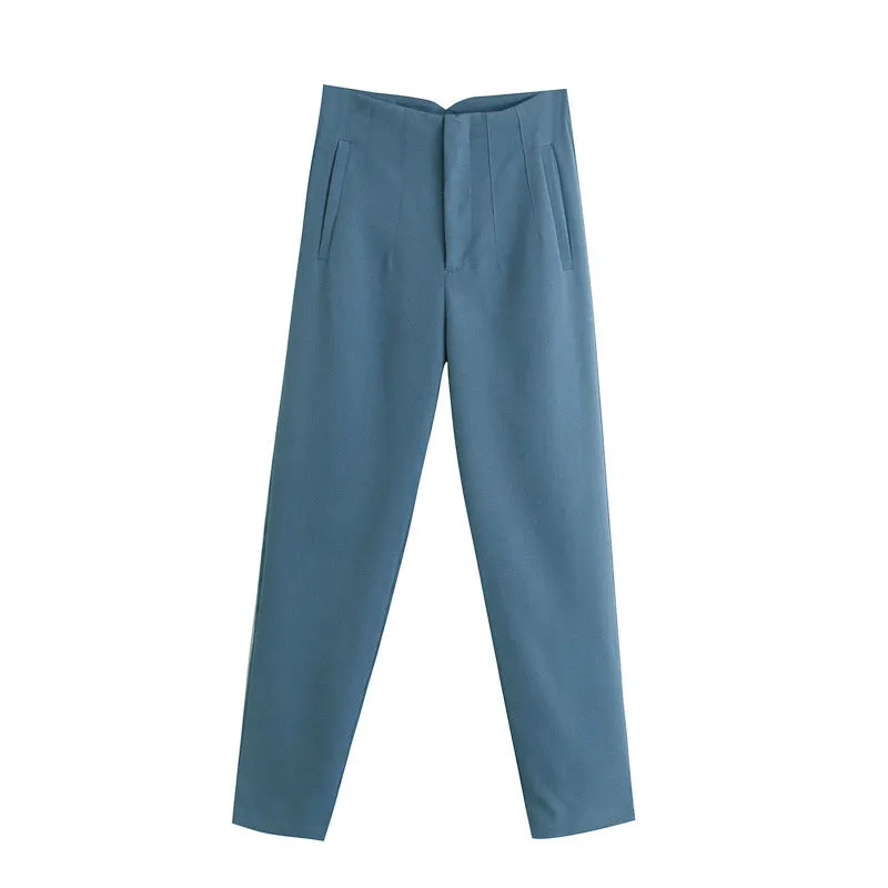 Trend4us Women’s High-Waisted Tapered Trousers