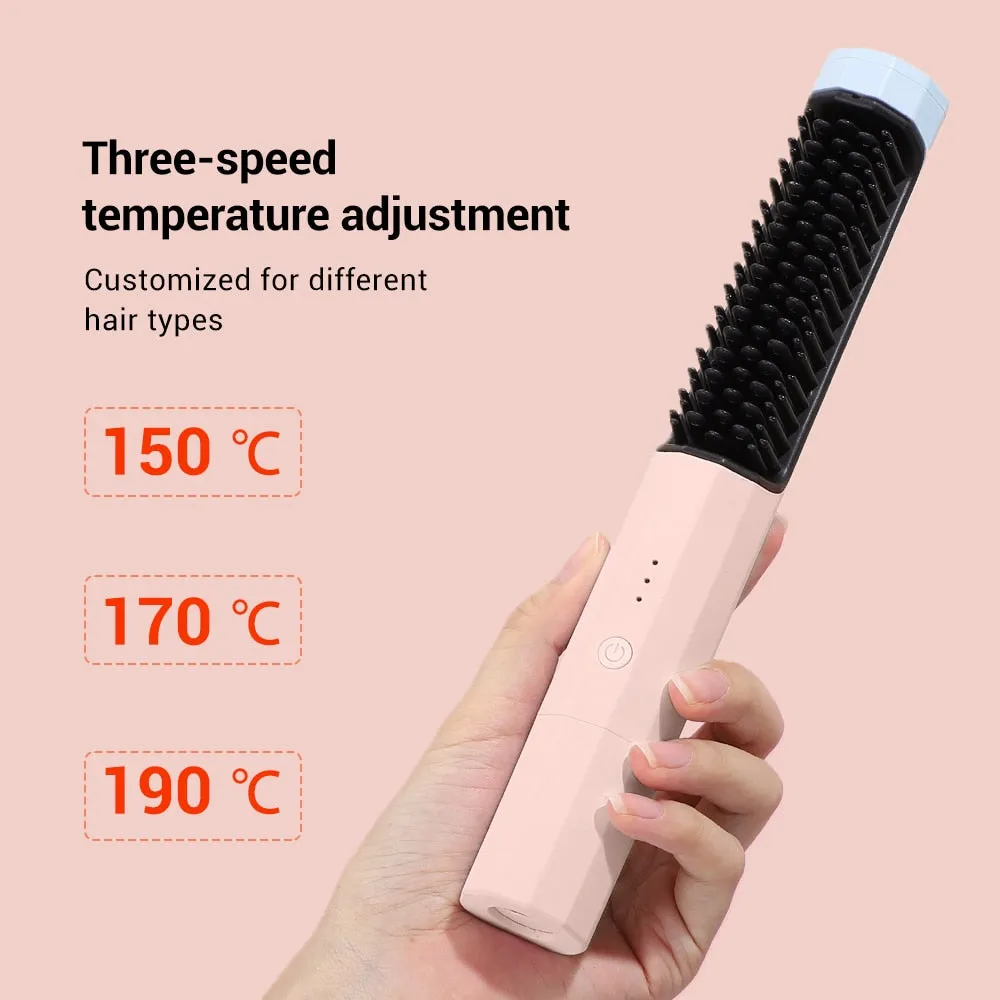 USB  Brush Straightening Hair Curling /Dryer  Styling Tool