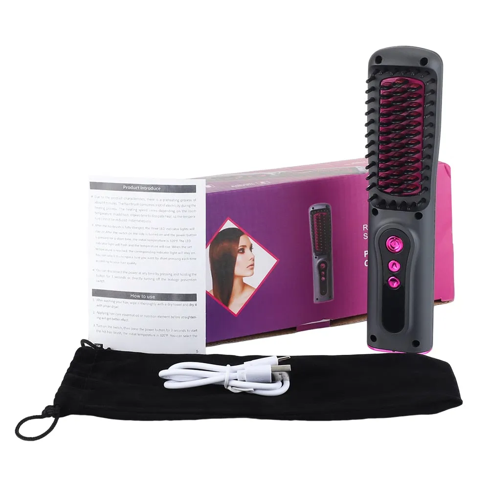 USB  Brush Straightening Hair Curling /Dryer  Styling Tool