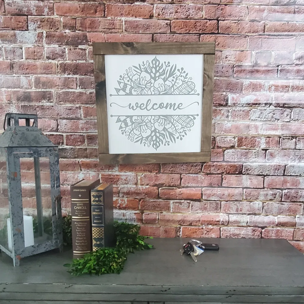 Welcome Sign | Farmhouse Style | 16" x 16"