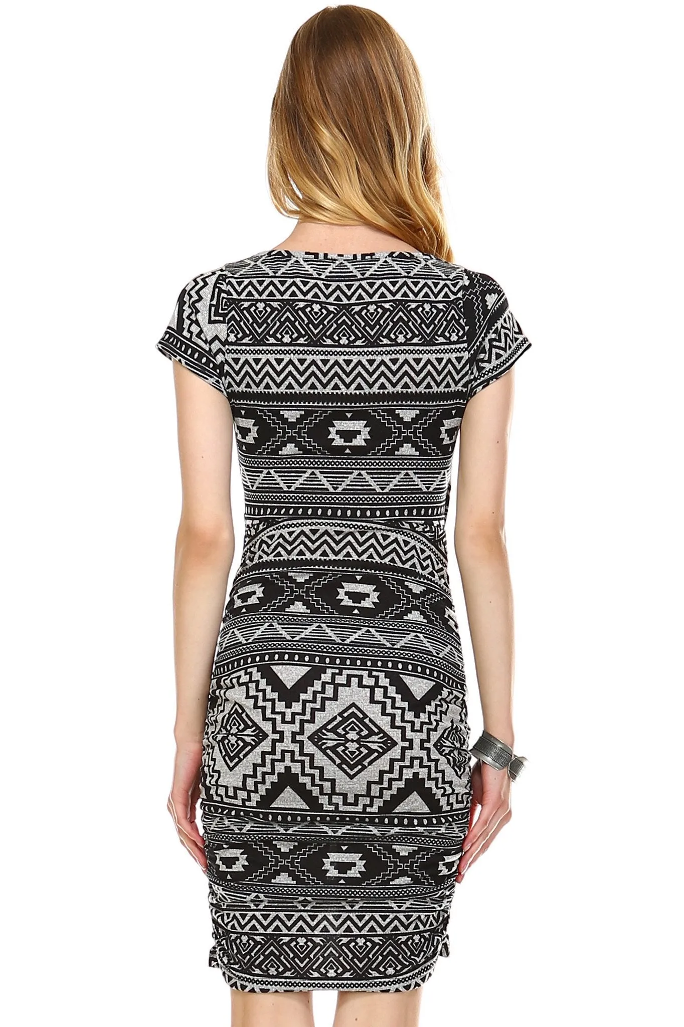 Women's Printed V-neck Bodycon Dress