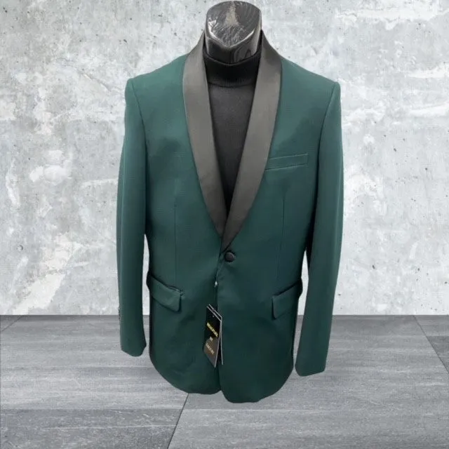 Zacchi Allen 71714 4-Way Stretch Tux Blazer Hunter Green